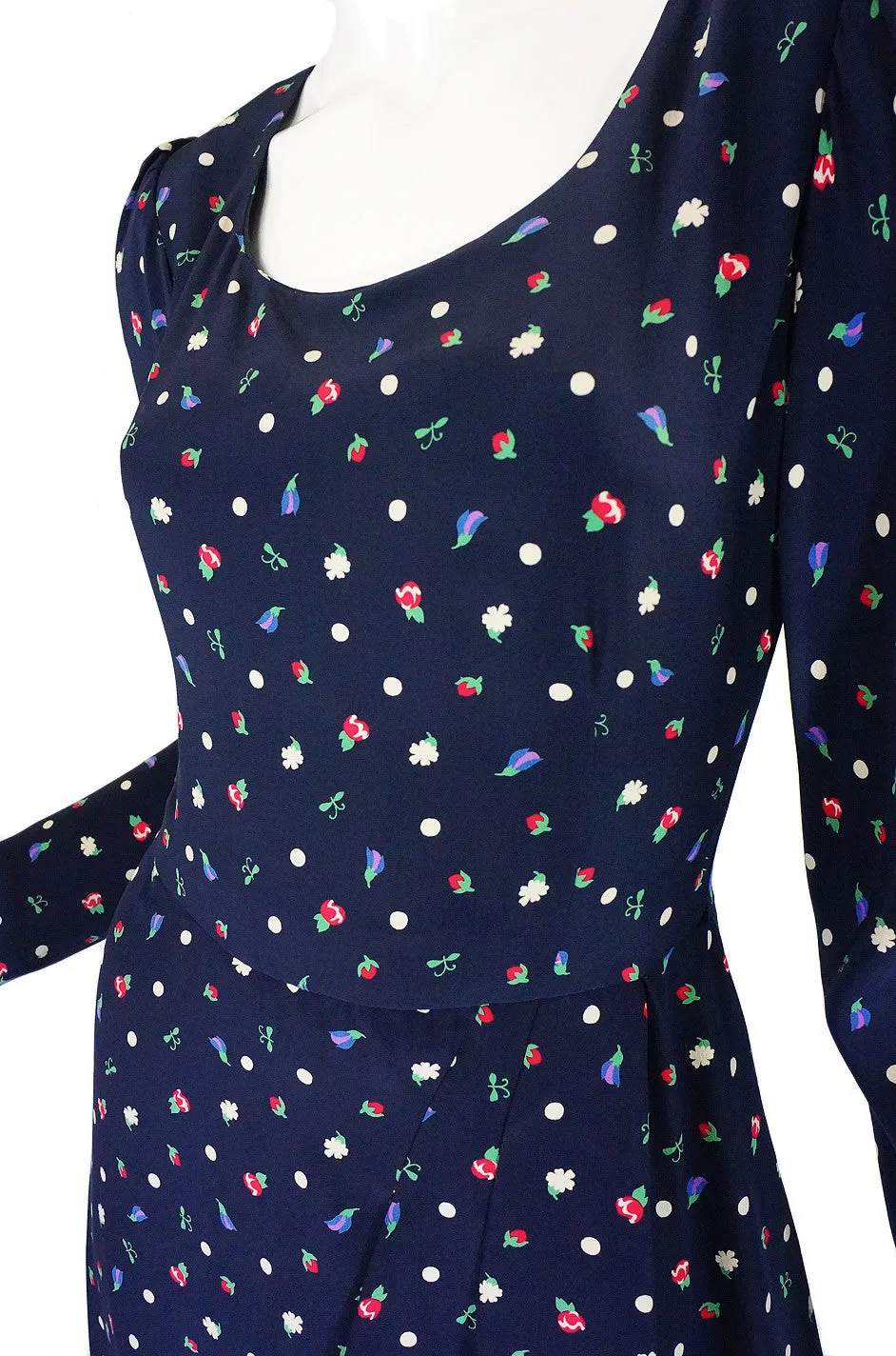 1970s Stavropoulos Printed Silk Dress