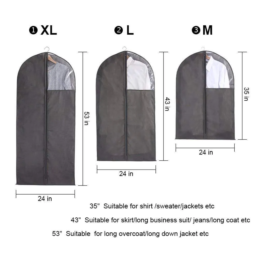 6 Packs Translucent PVC Garment Bag, Dance Costume Bags,Foldable 50 Inch Full Zipper Suits Bag Dream Duffel, Versatile Hanging Garment Bag with Name Card Pocket and 4 Large Zipper Pockets
