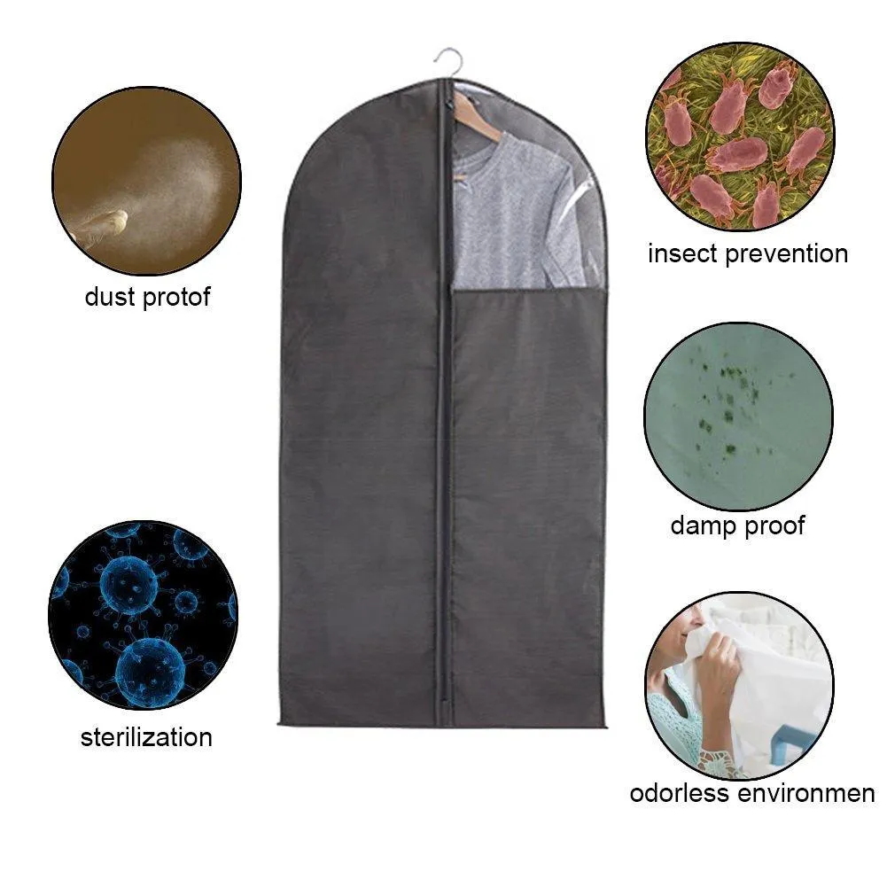 6 Packs Translucent PVC Garment Bag, Dance Costume Bags,Foldable 50 Inch Full Zipper Suits Bag Dream Duffel, Versatile Hanging Garment Bag with Name Card Pocket and 4 Large Zipper Pockets