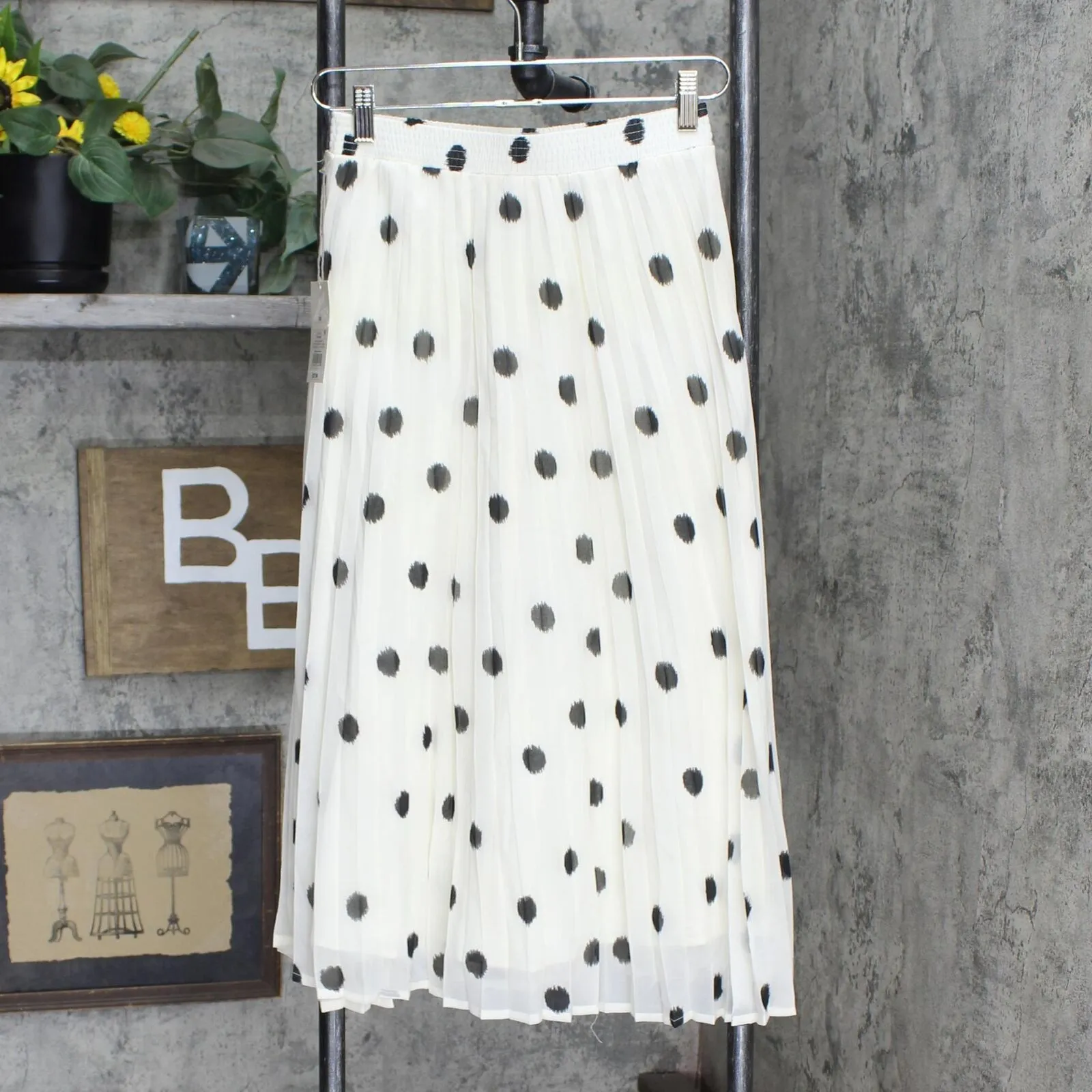 A New Day Women's Polka Dot Pleated A-Line Midi Skirt 568856