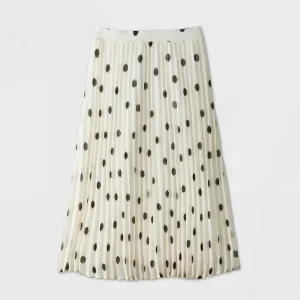 A New Day Women's Polka Dot Pleated A-Line Midi Skirt 568856