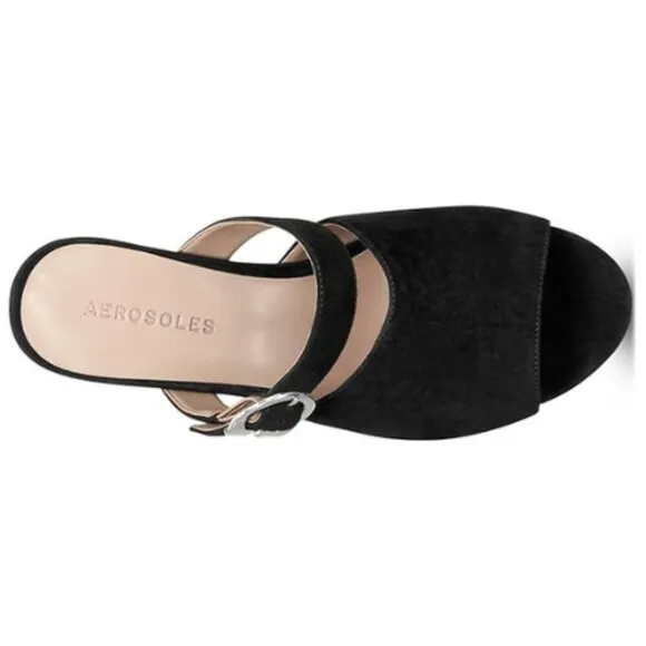 Aerosoles Women's Cosmic Denim Suede Platform Heeled Sandal 10.5 M