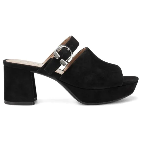 Aerosoles Women's Cosmic Denim Suede Platform Heeled Sandal 10.5 M