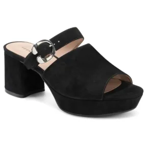 Aerosoles Women's Cosmic Denim Suede Platform Heeled Sandal 10.5 M