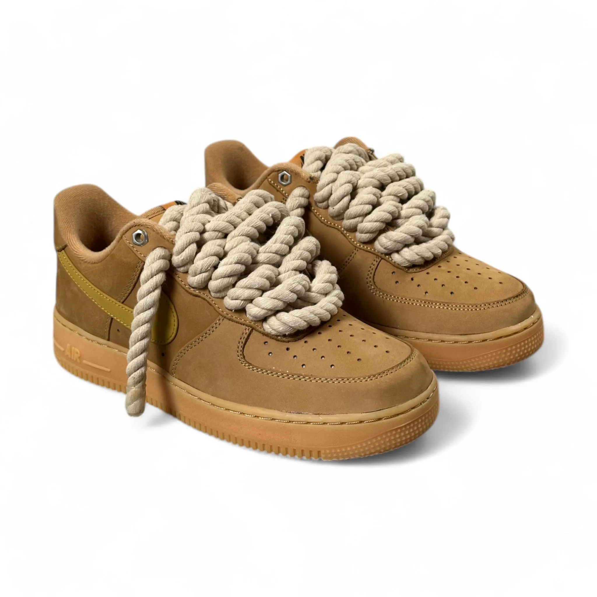 AF1 Customized - Braun ROPE / DICKE SCHNÜRSENKEL