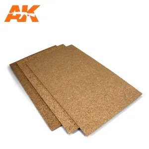 AK Interactive Cork Sheet - Coarse Grained - 200 x 300 x 3mm (2 sheets)