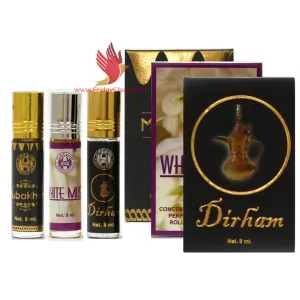 Anfar Dirham, White Musk & Mubhakar Roll On Attar  Pack Of 3 - 8ml