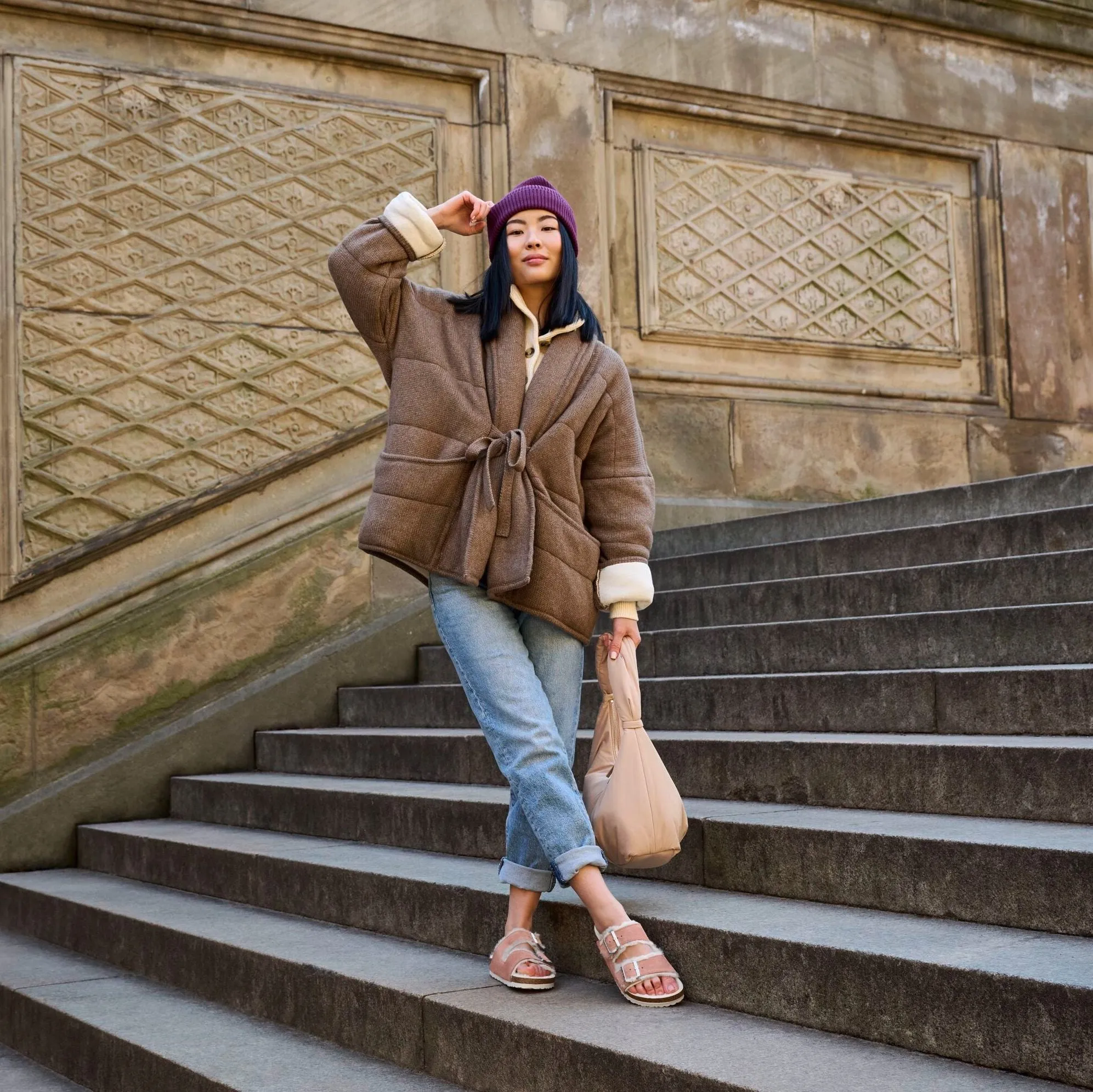 Birkenstock Arizona Shearling pink clay suede/natural shearling