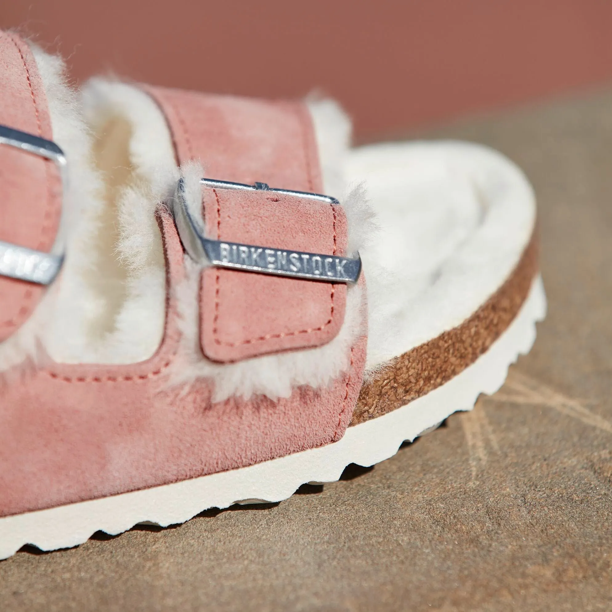 Birkenstock Arizona Shearling pink clay suede/natural shearling