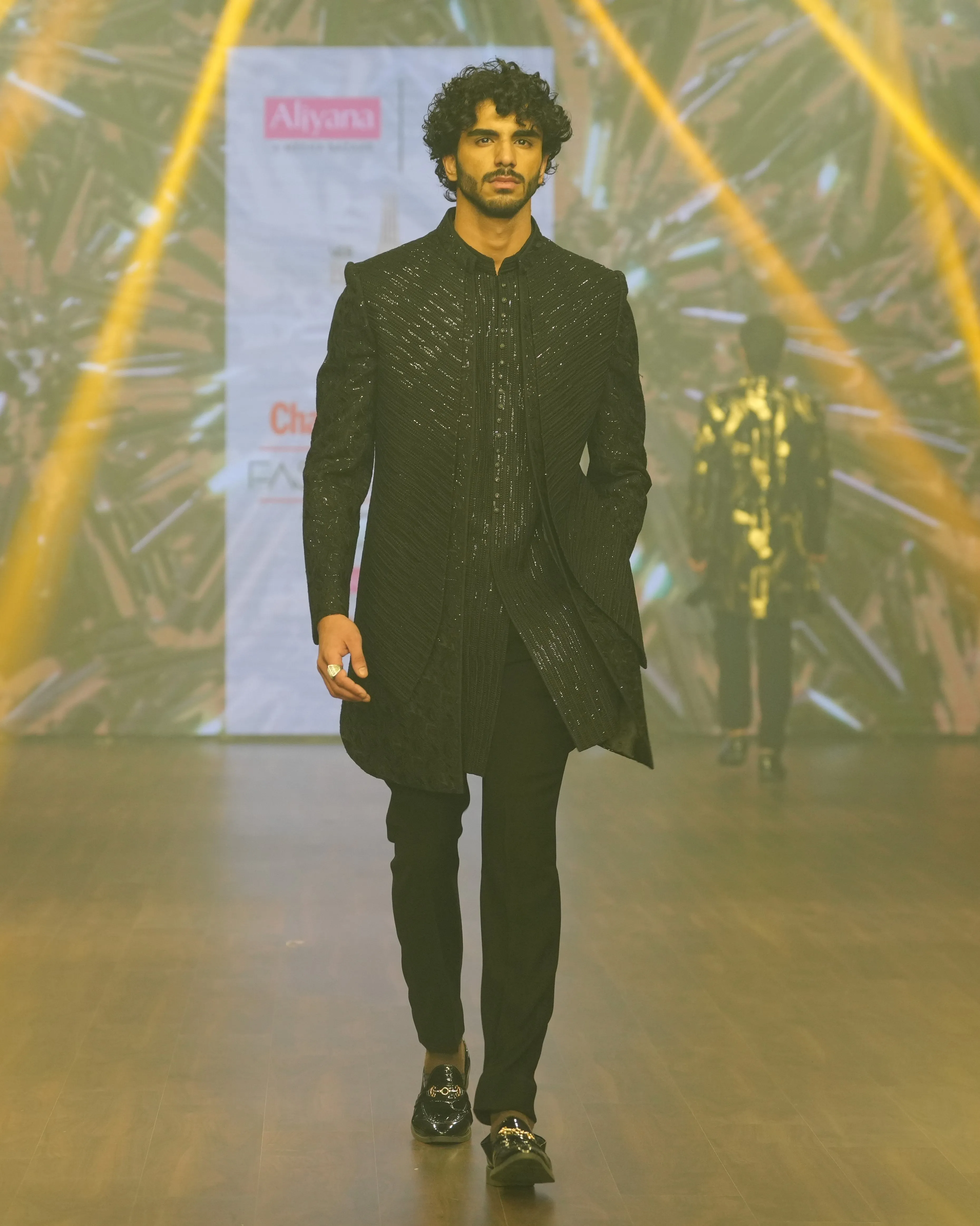 Black Designer Sherwani for Men