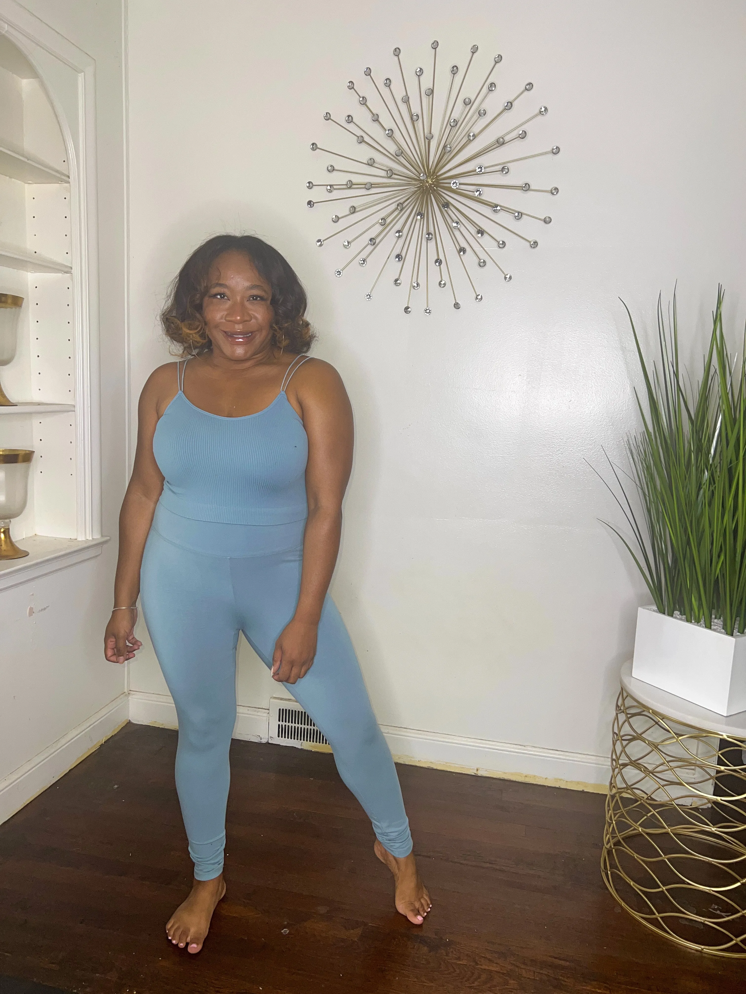 Blue Cozy Leggings