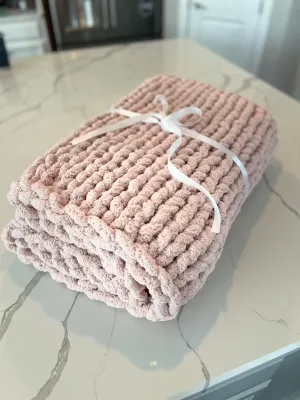 Blush Pink Cozy Throw