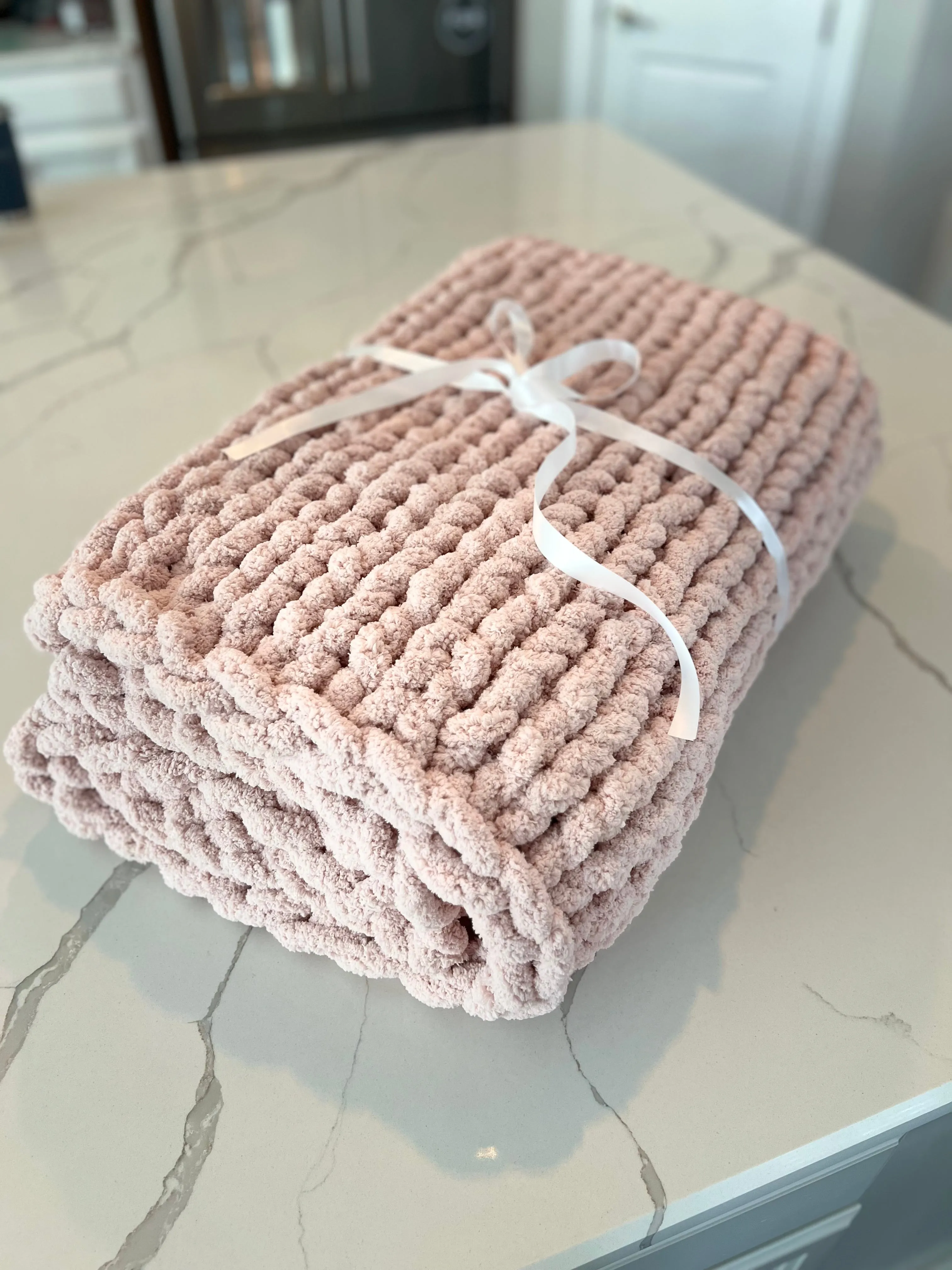 Blush Pink Cozy Throw
