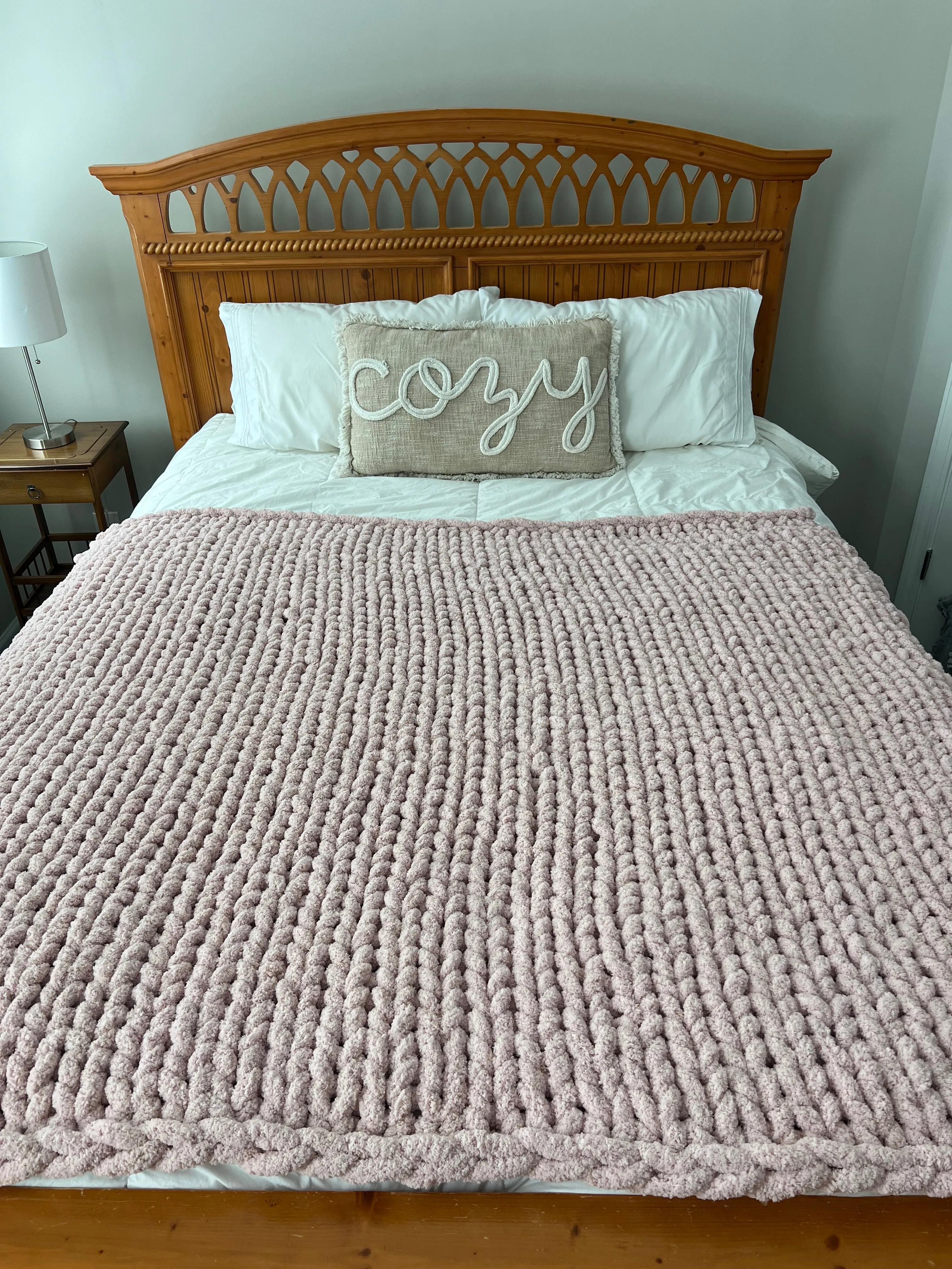 Blush Pink Cozy Throw