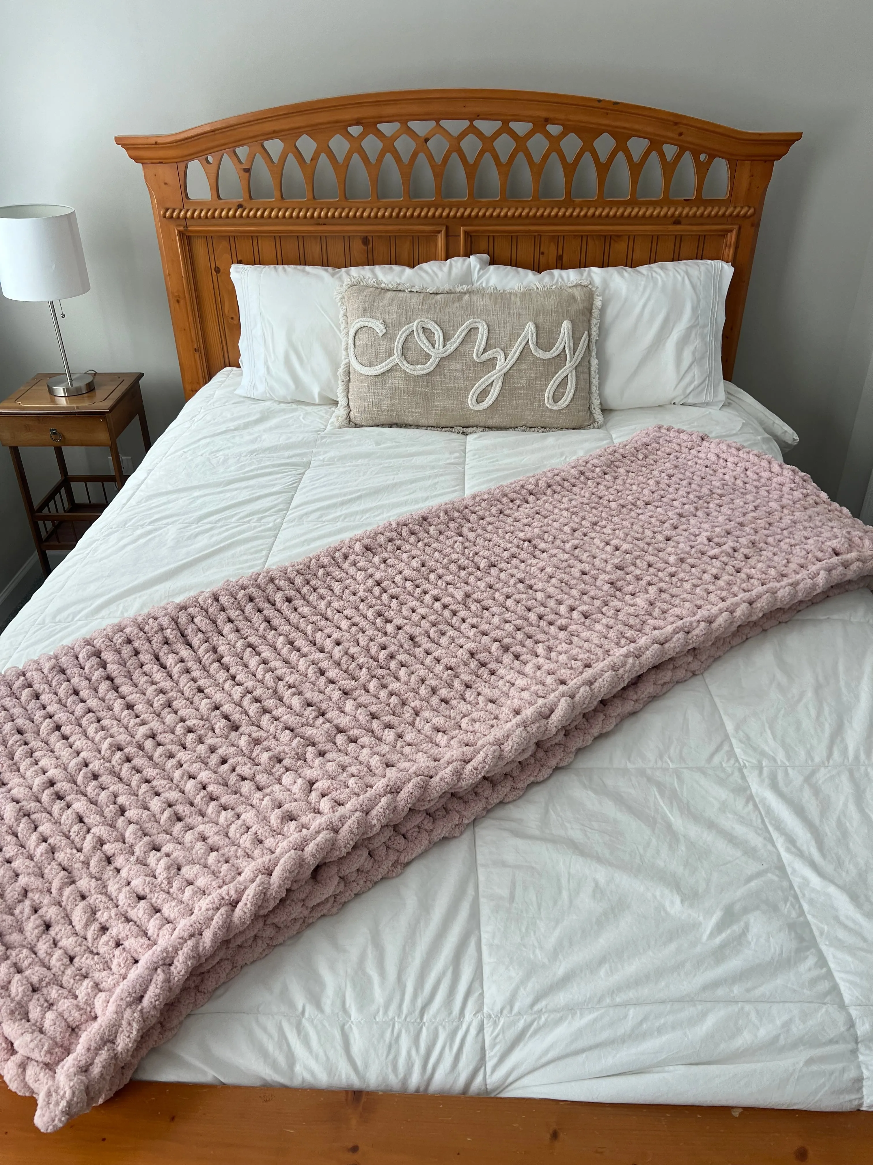 Blush Pink Cozy Throw