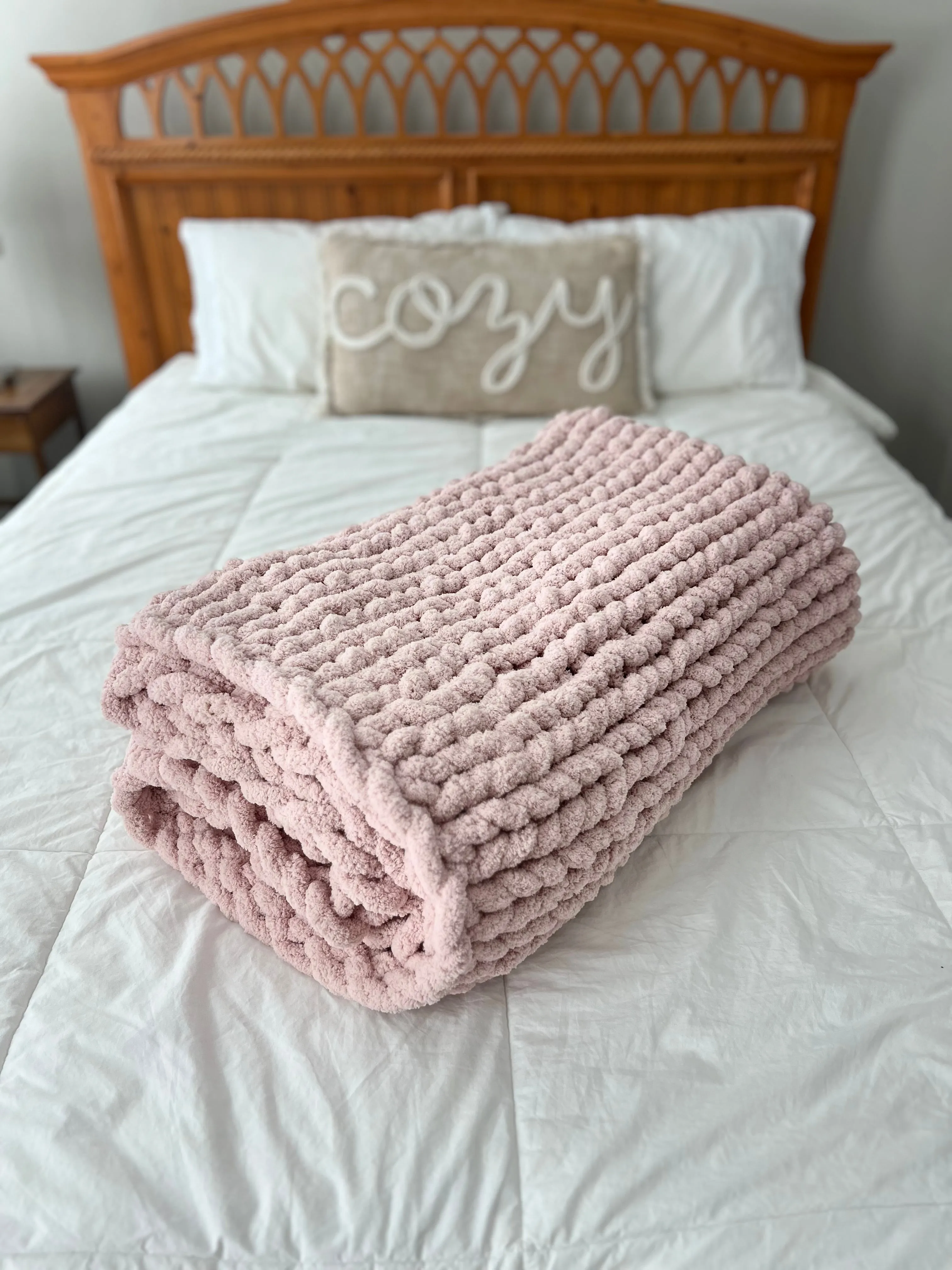 Blush Pink Cozy Throw