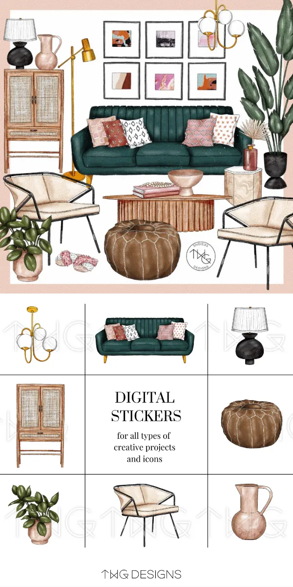 Boho Home V1 Clipart Collection