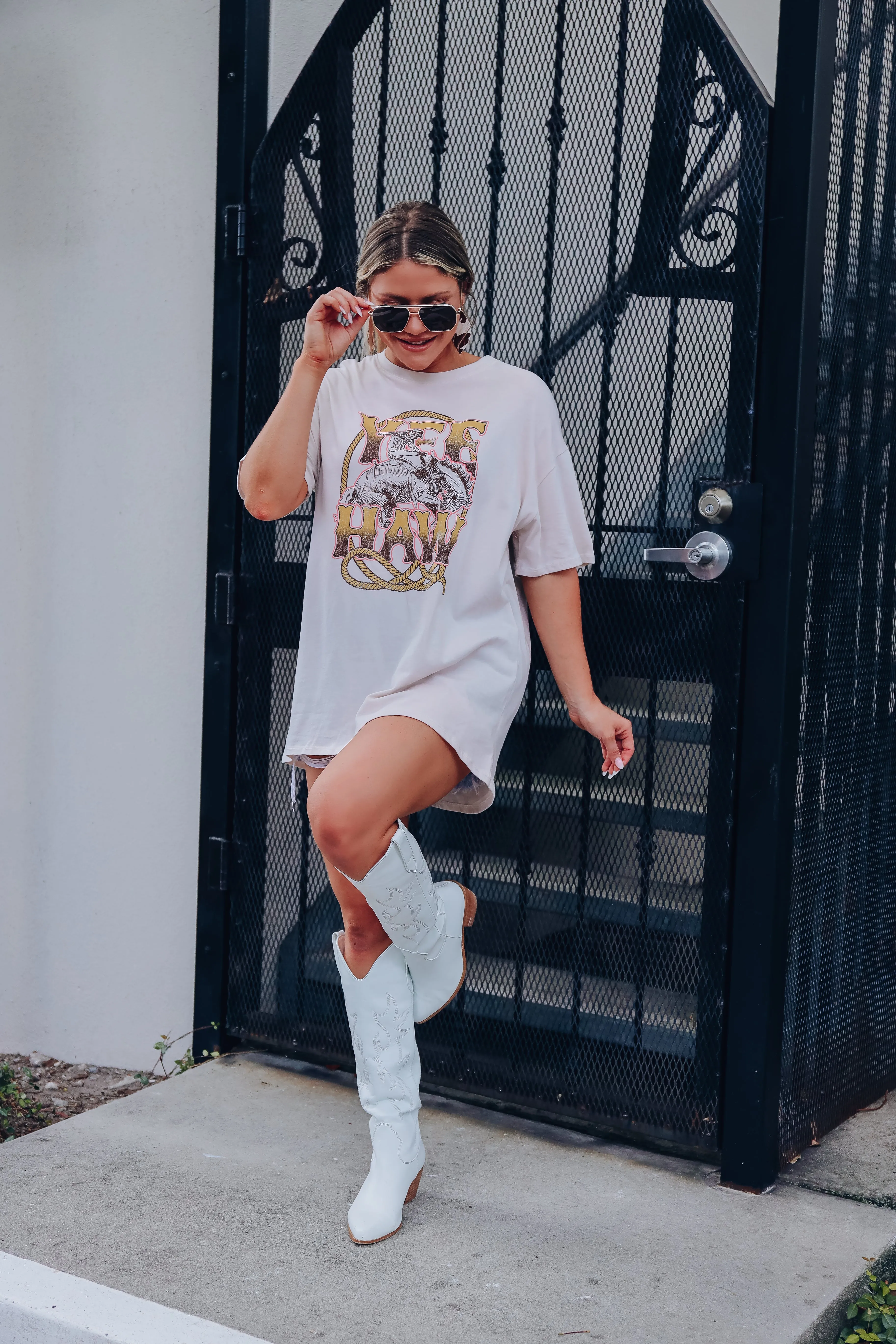 Bronco Busting "Yee Haw" Graphic Tee - Sand