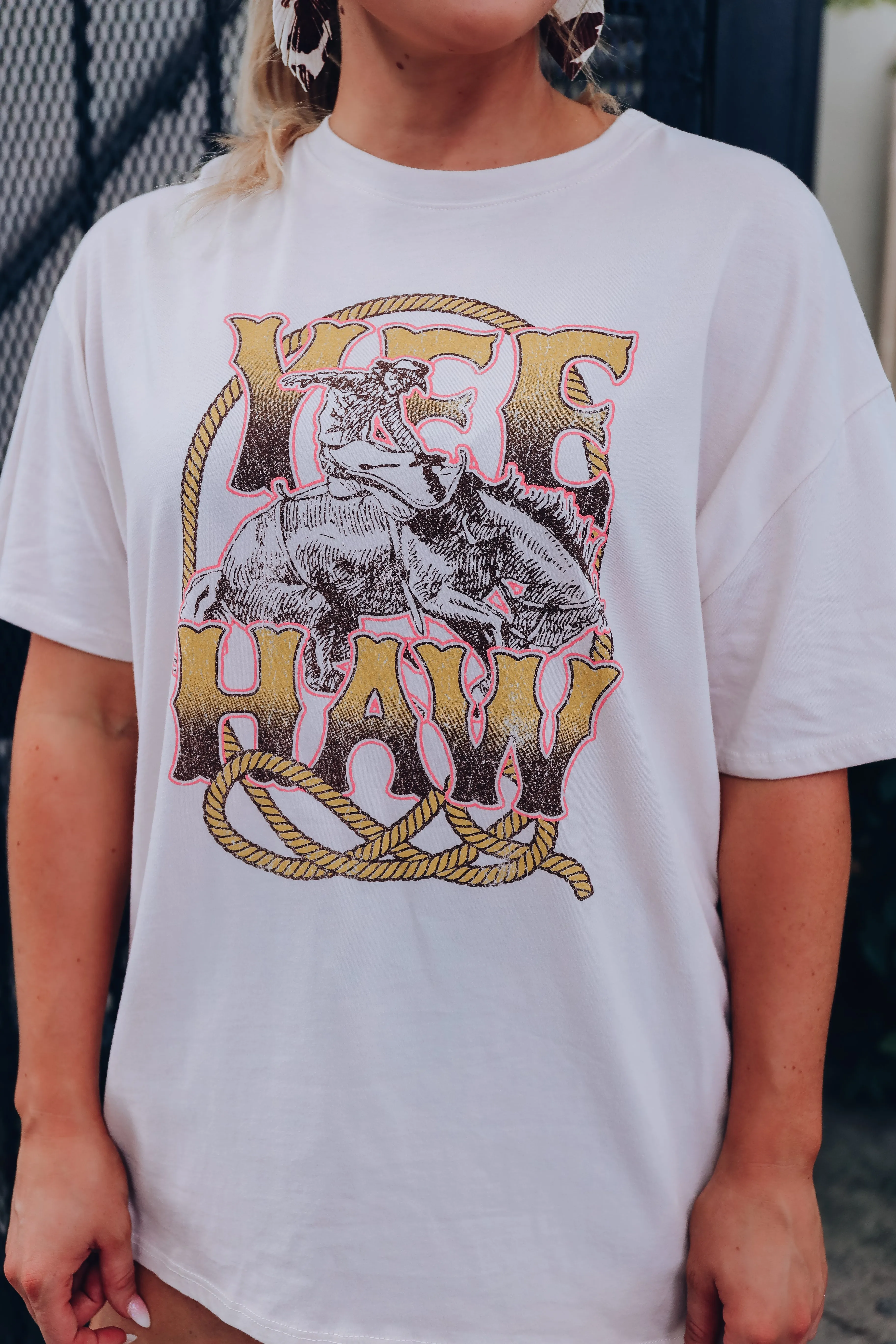 Bronco Busting "Yee Haw" Graphic Tee - Sand