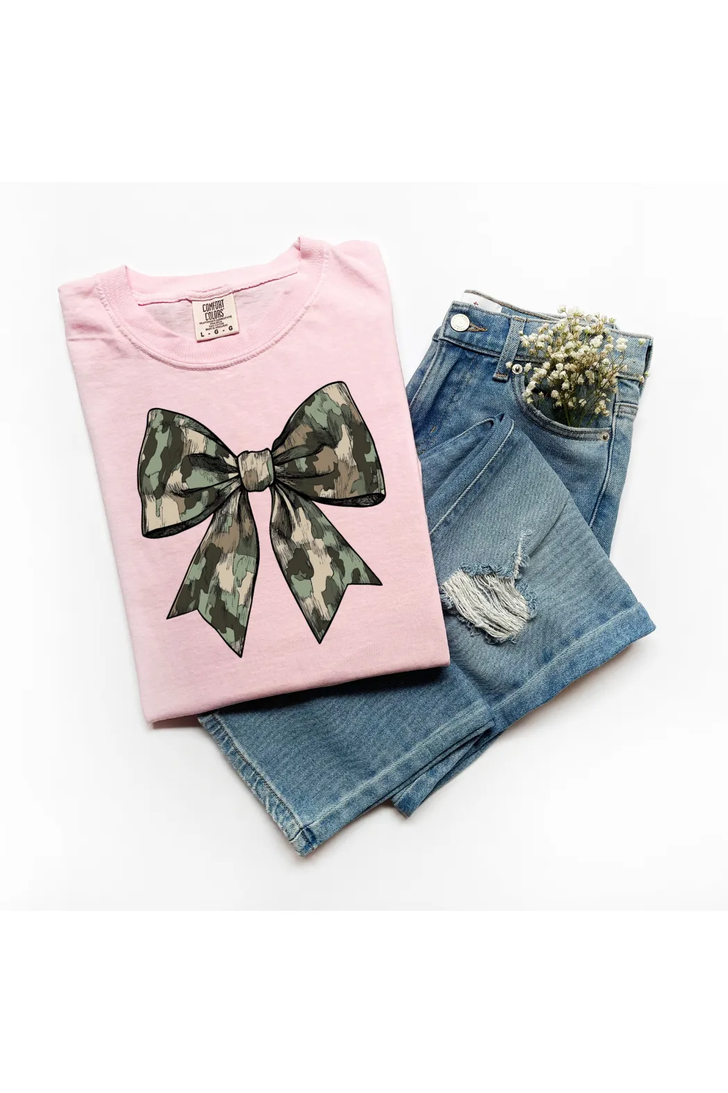Camo Coquette Bow Comfort Colors T-Shirt