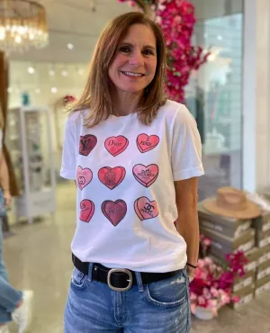 Candy Designer Love Heart White Tee