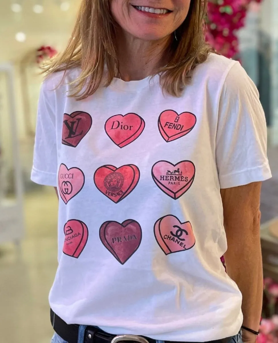 Candy Designer Love Heart White Tee