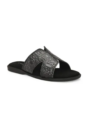 CARLO ROMANO BY WASAN CROCO BRUSH OFF GENUINE LEATHER SLIPPERS FOR MEN'S
