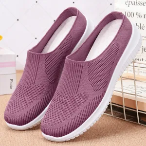 Casual and Soft Knitted Slip-On Sneakers for Women