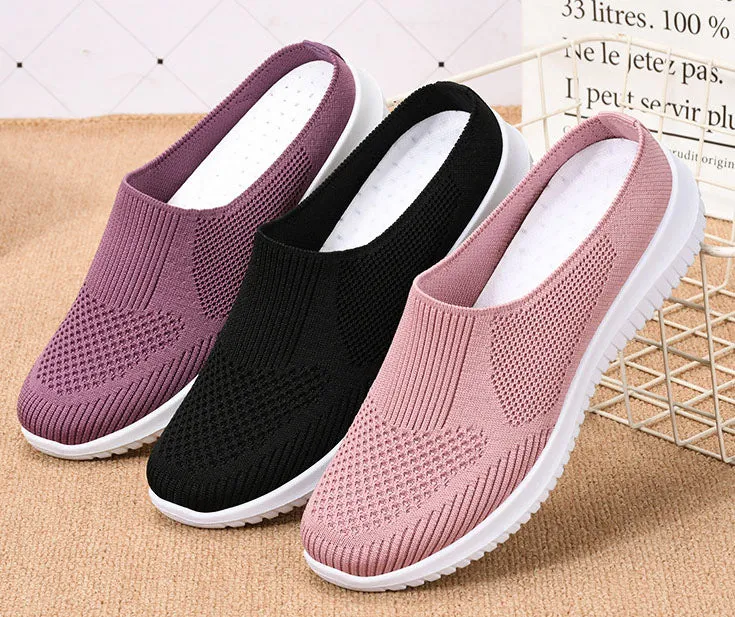 Casual and Soft Knitted Slip-On Sneakers for Women