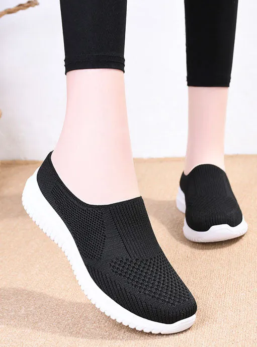 Casual and Soft Knitted Slip-On Sneakers for Women