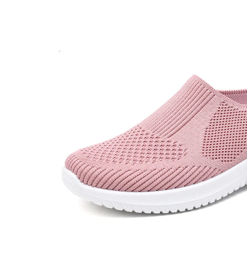 Casual and Soft Knitted Slip-On Sneakers for Women