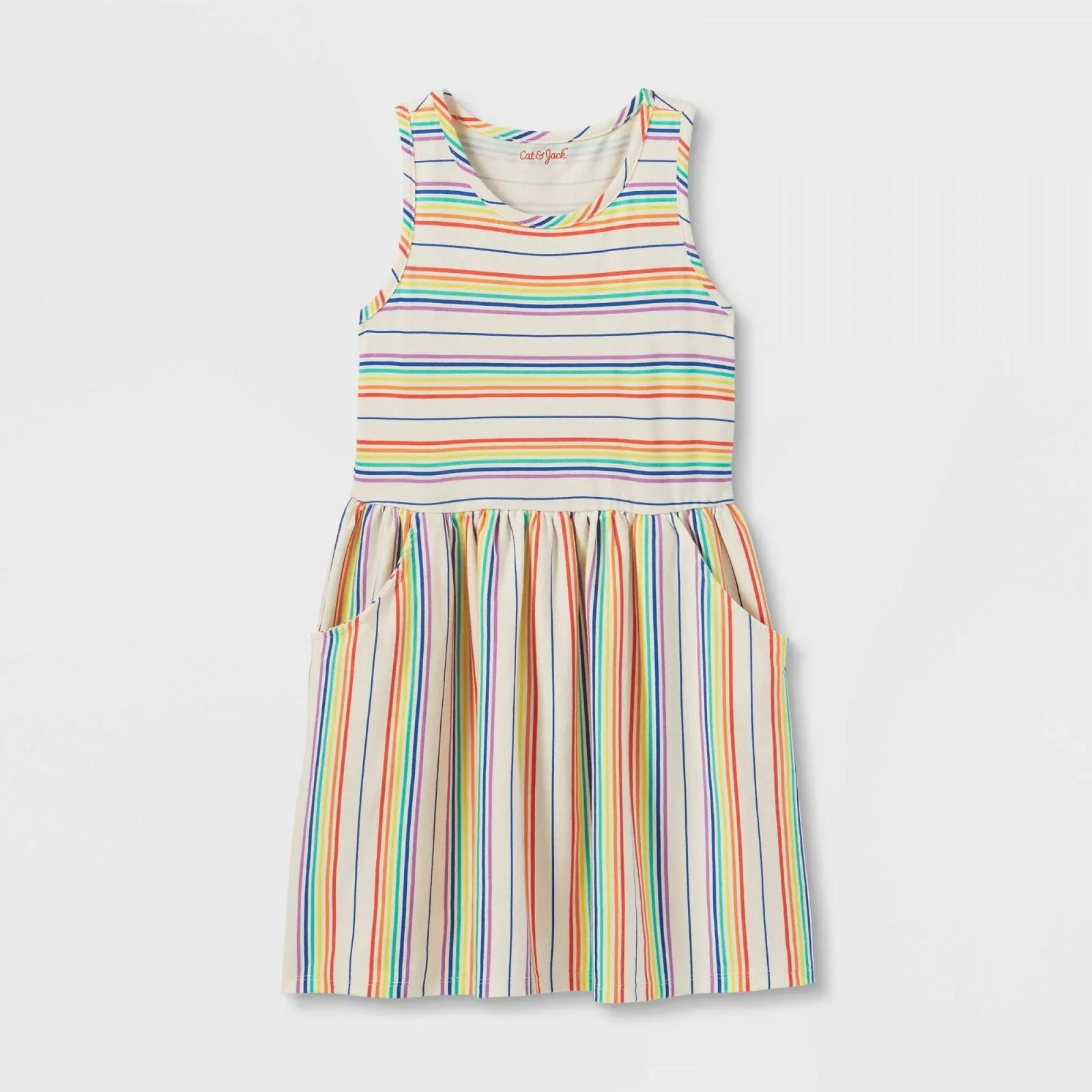 Cat & Jack Girls' Printed Sleeveless Knit Dress
