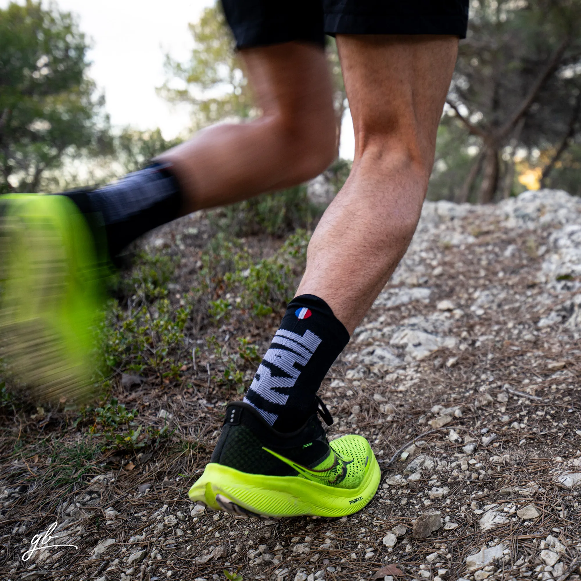 Chaussettes de trail - La noire/turquoise TRAIL