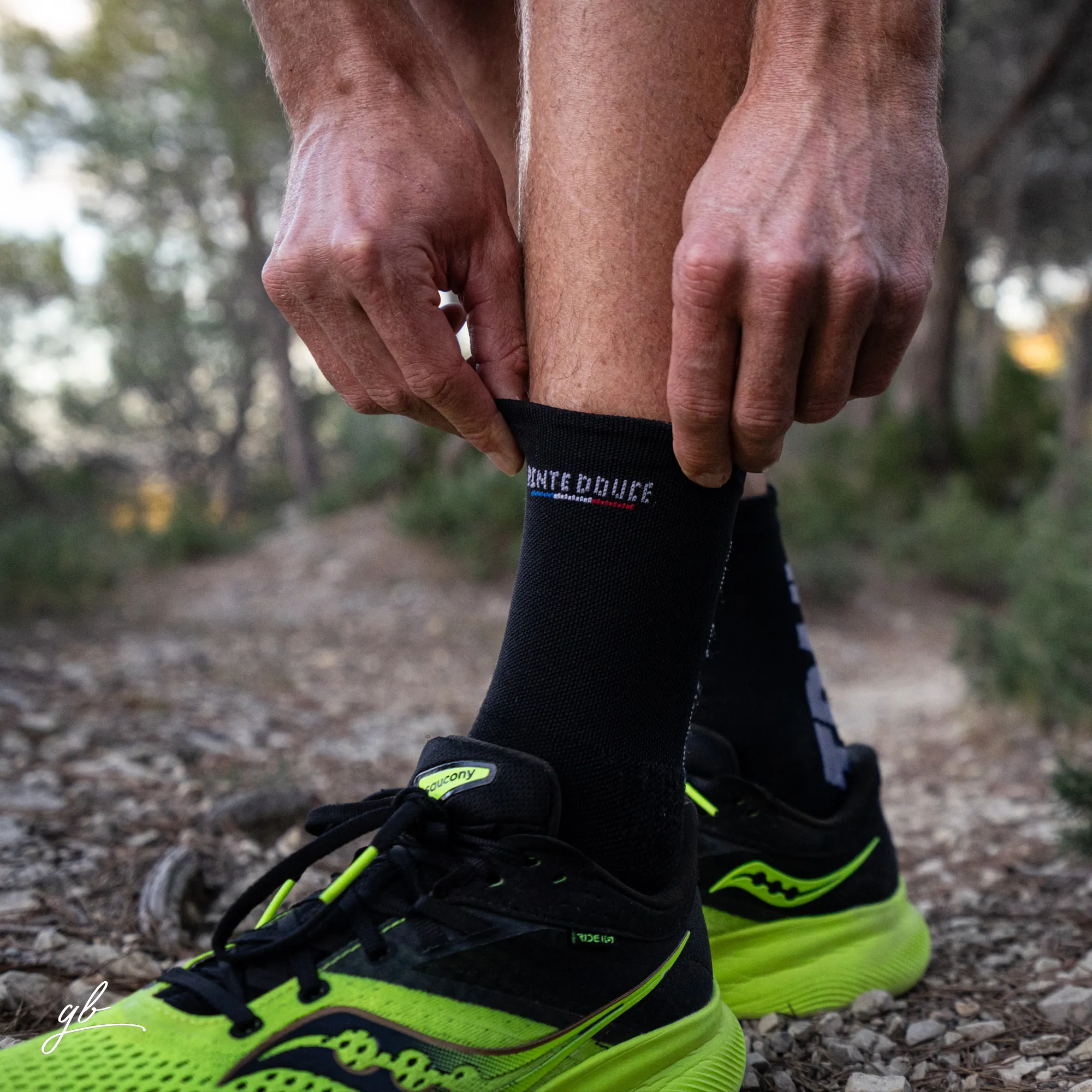 Chaussettes de trail - La noire/turquoise TRAIL