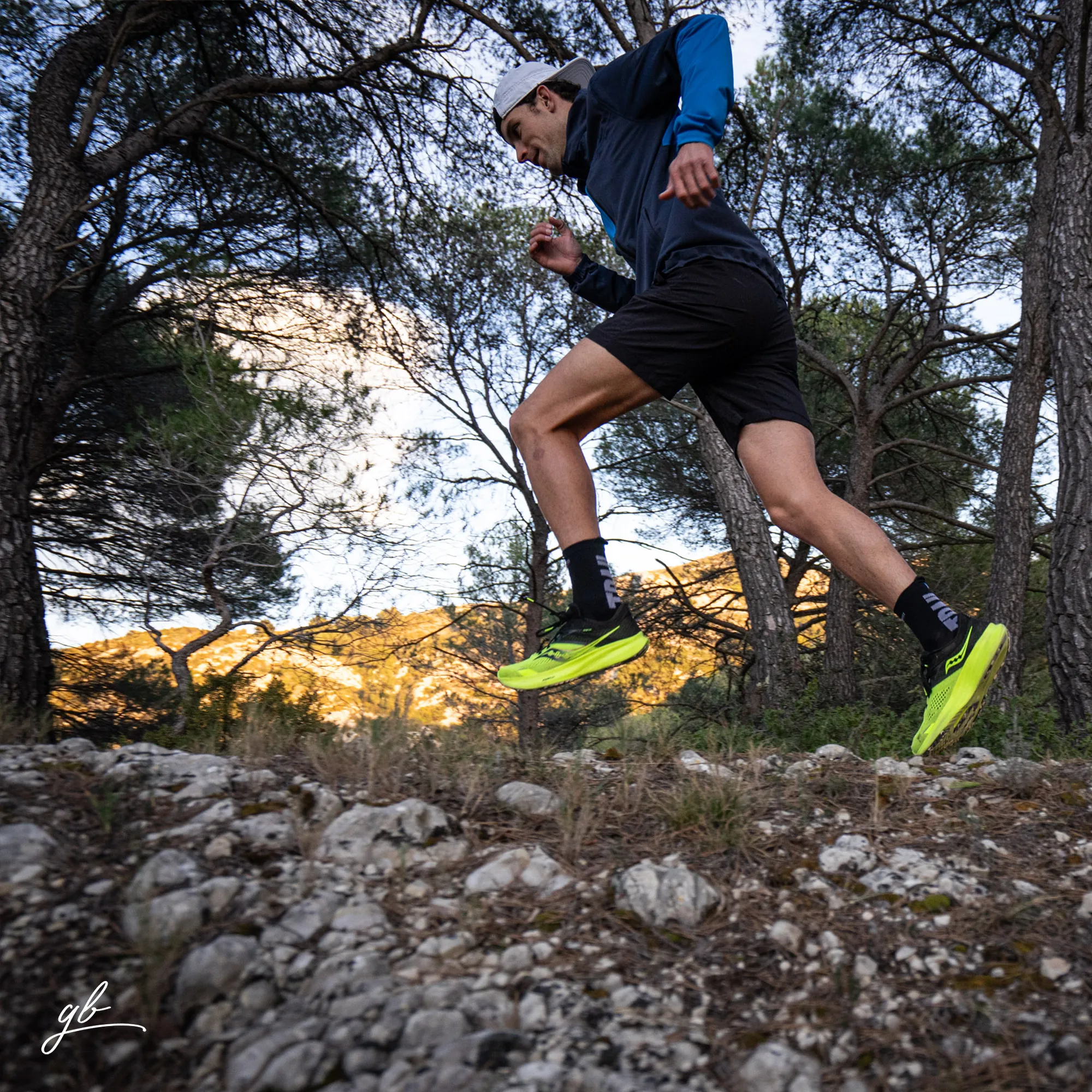Chaussettes de trail - La noire/turquoise TRAIL
