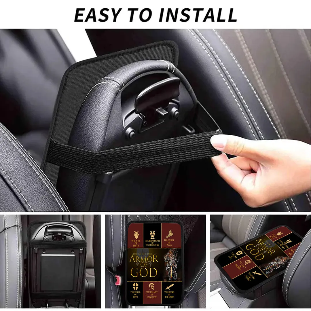 Christianartbag Armrest Accessories Car, Armor Of GOD, Enhance Comfort and Protect Your Armrest with the Live Laugh Love Center Console Armrest Pad, CAB07260923.