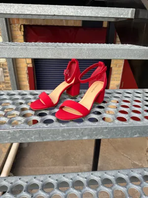 City Classified Red Cake Dress Sandal