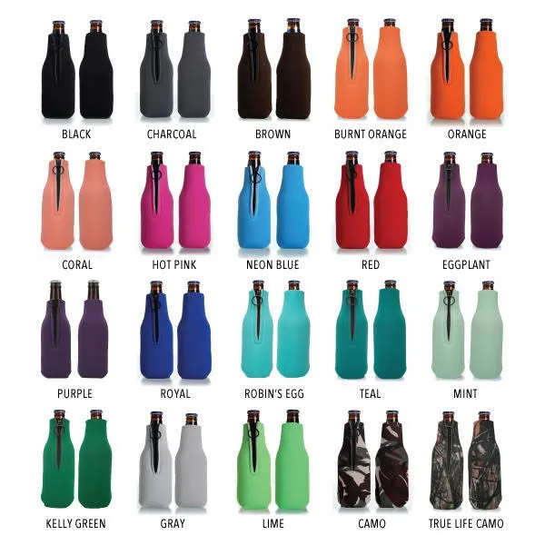 Collapsible Foam Zippered Bottle Cooler #13Z - Quarantine Partners For Life