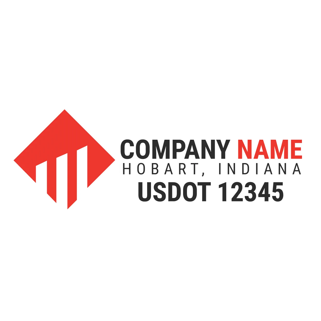 Company Name Truck Door Decal (USDOT), 2 Pack