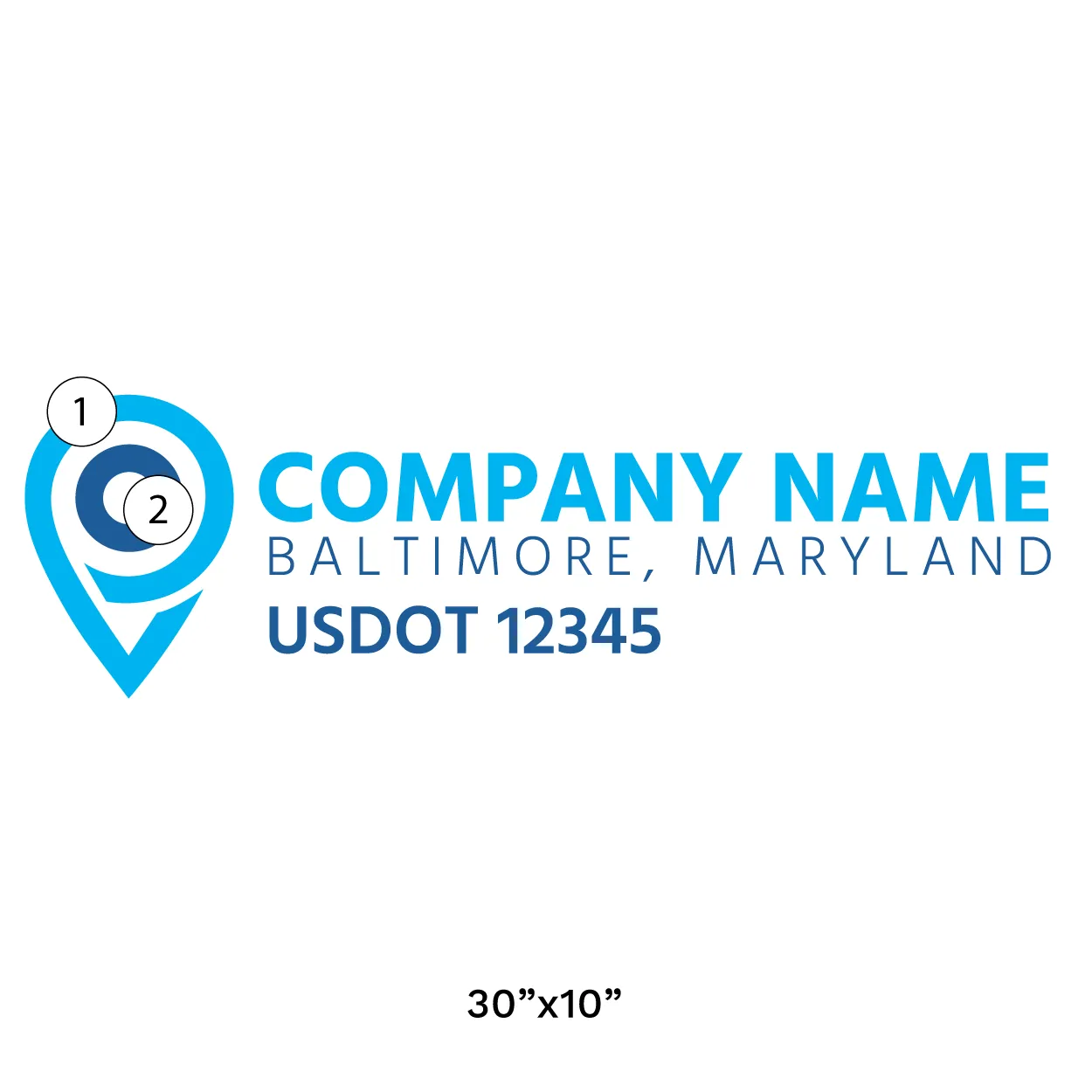 Company Name Truck Door Decal (USDOT), 2 Pack