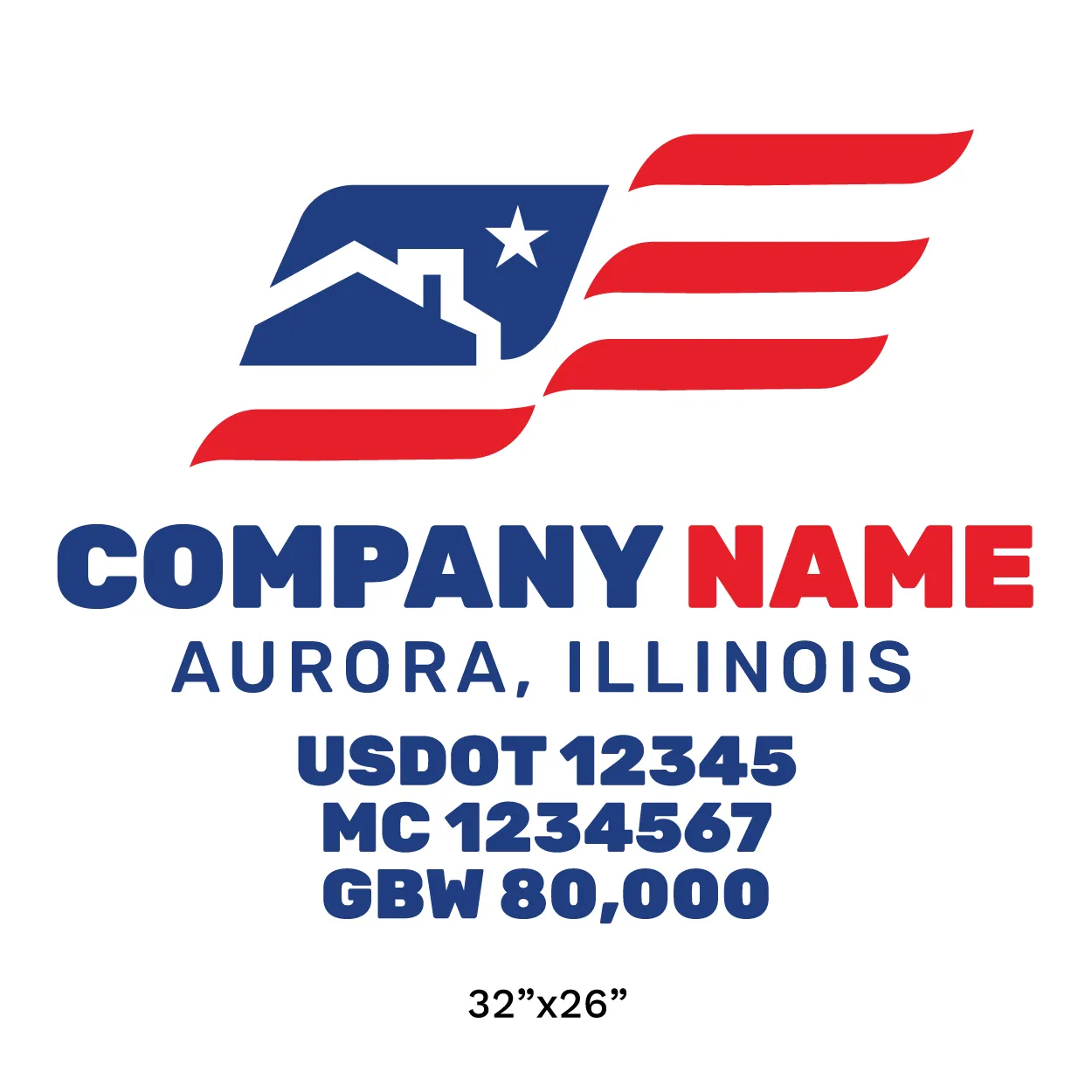 Company Name Truck Door Decal (USDOT), 2 Pack