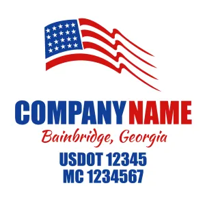 Company Name Truck Door Decal (USDOT), 2 Pack