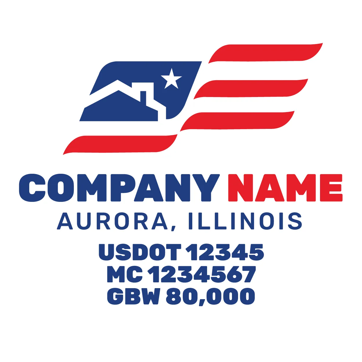 Company Name Truck Door Decal (USDOT), 2 Pack