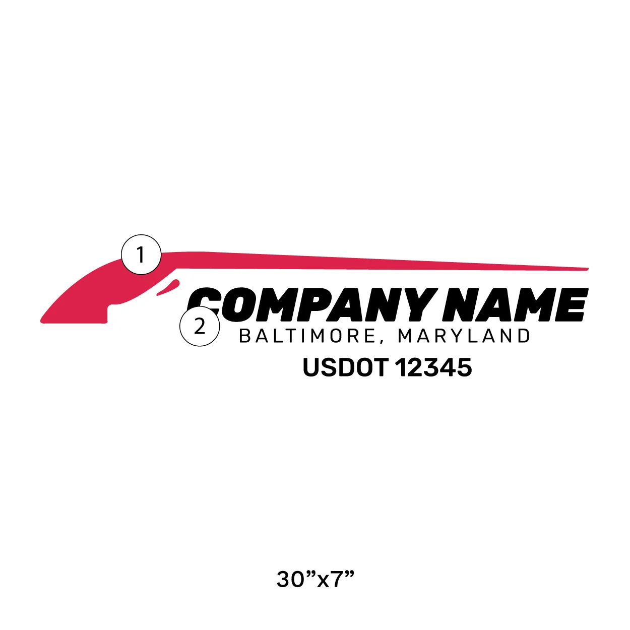 Company Name Truck Door Decal (USDOT), 2 Pack