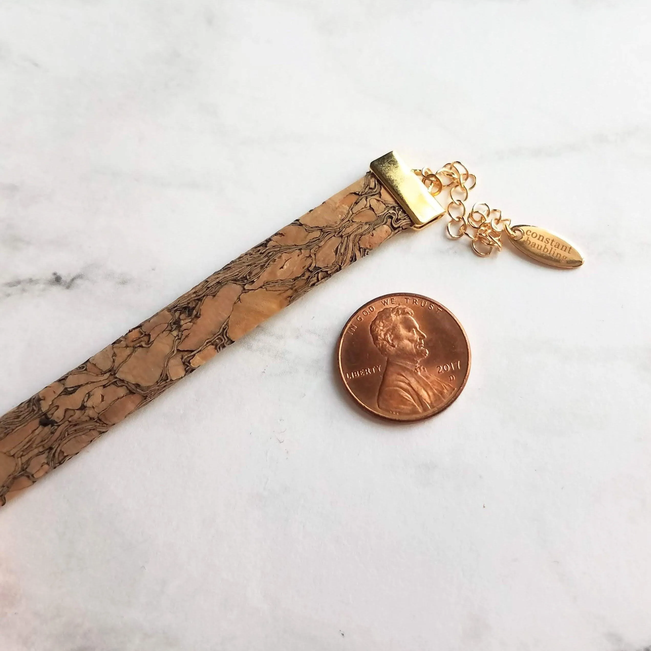 Cork Bracelet - wood cuff & gold adjustable chain, wood bangle, cork bangle, cork bracelet, woof cuff, cork cuff, wide bracelet, marbled
