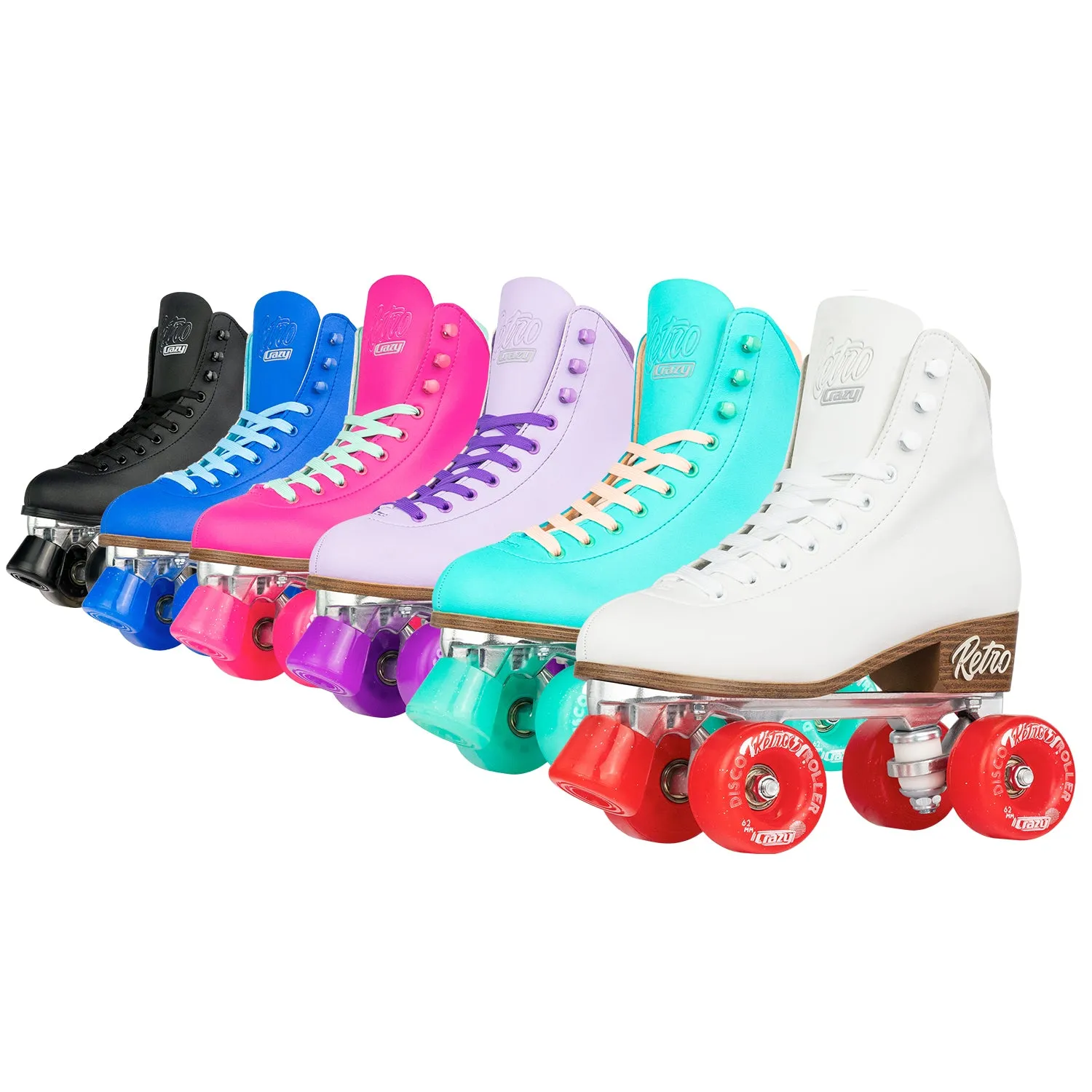 Crazy Retro Roller Skates White