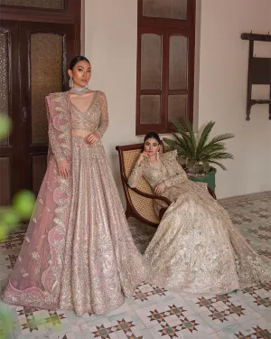 Designer Embroidered Peach Lehenga Bridal #BN1232