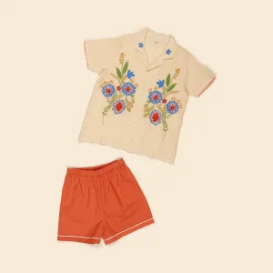 Donny Short Set - Milk/Poppy (EXCLUSIVE)