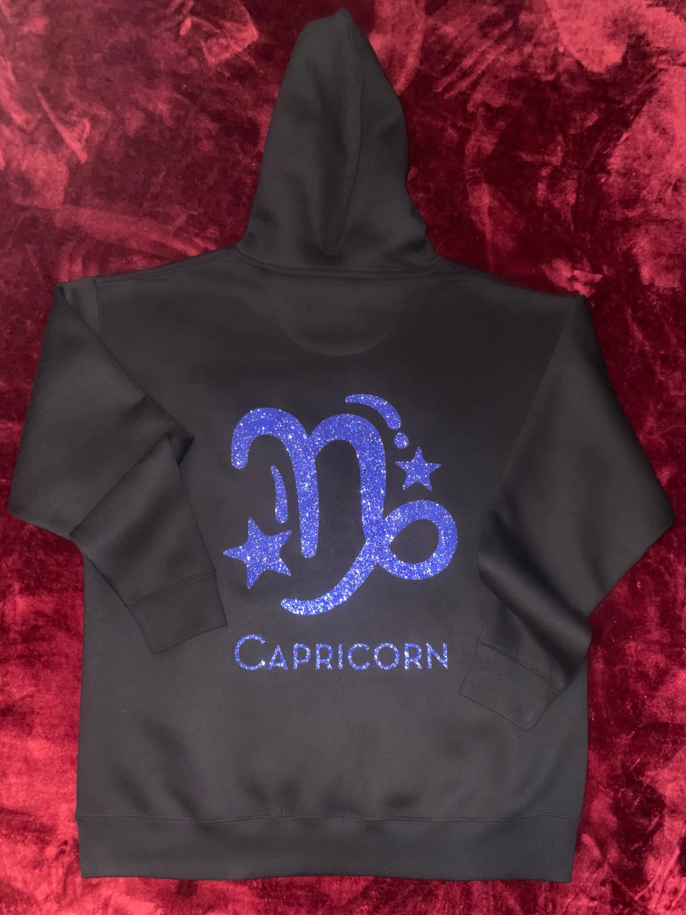Fallon Aurielle Unisex Signature Capricorn Logo & Name Zodiac Jogging Set (Black & Purple Sparkle)