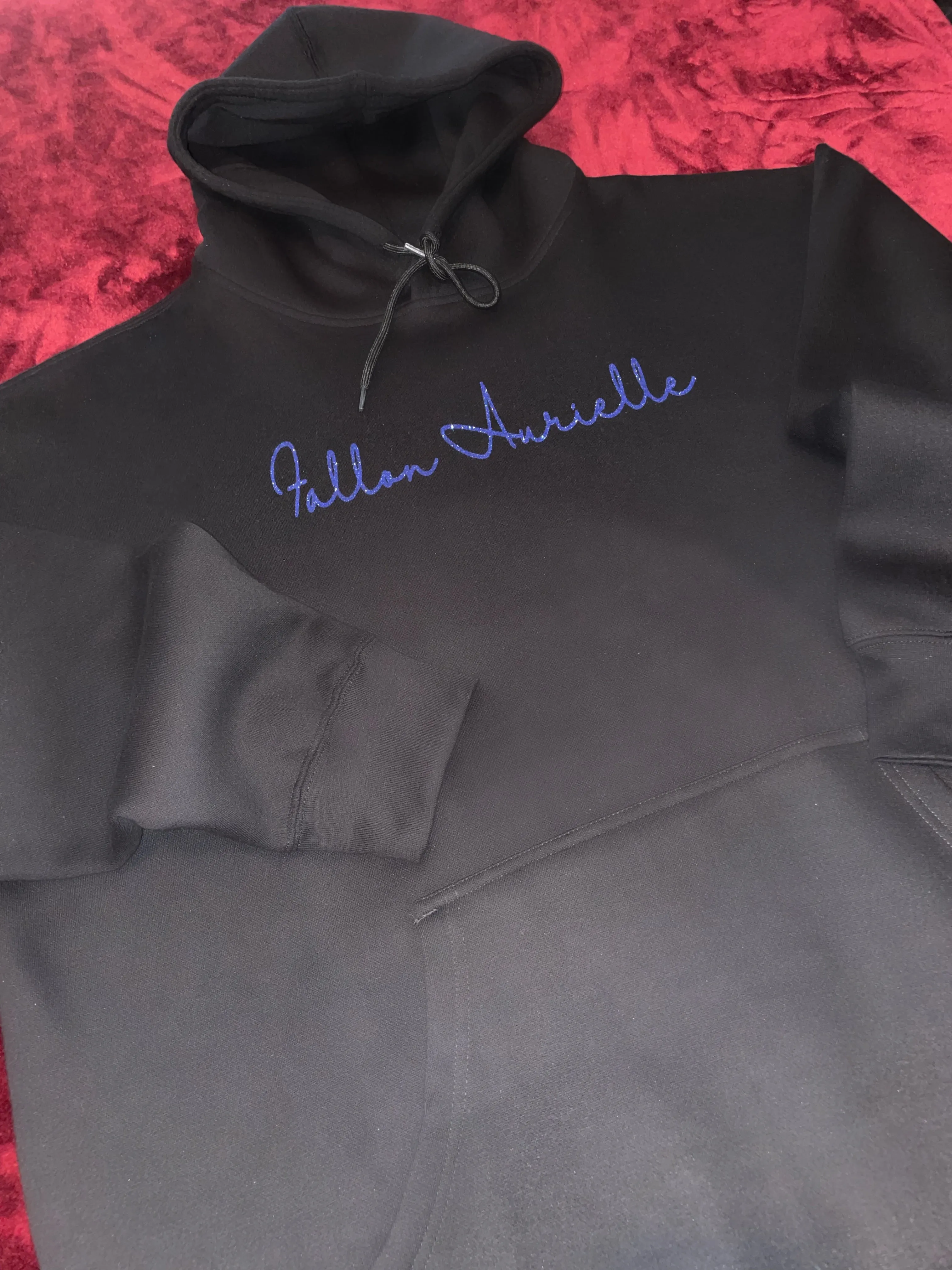 Fallon Aurielle Unisex Signature Capricorn Logo & Name Zodiac Jogging Set (Black & Purple Sparkle)